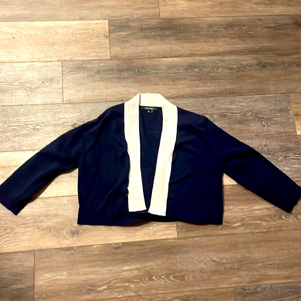 Navy blue and White shirt cardigan